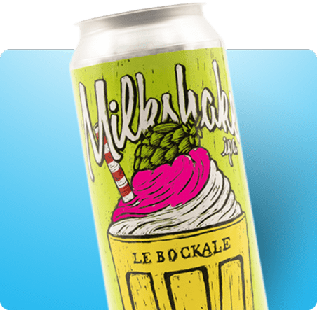 Étiquette flexo sur canette de bière de microbrasserie québécoise